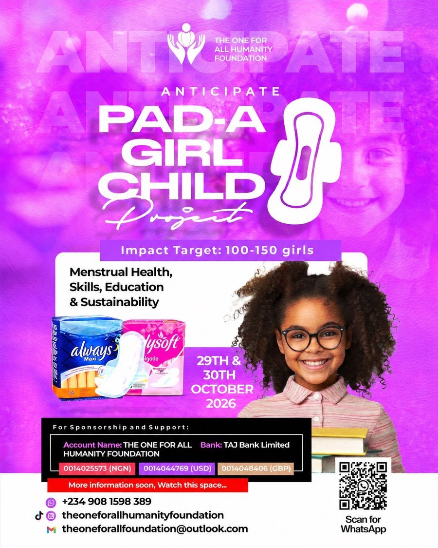 Pad-A-Girl Child Project flyer