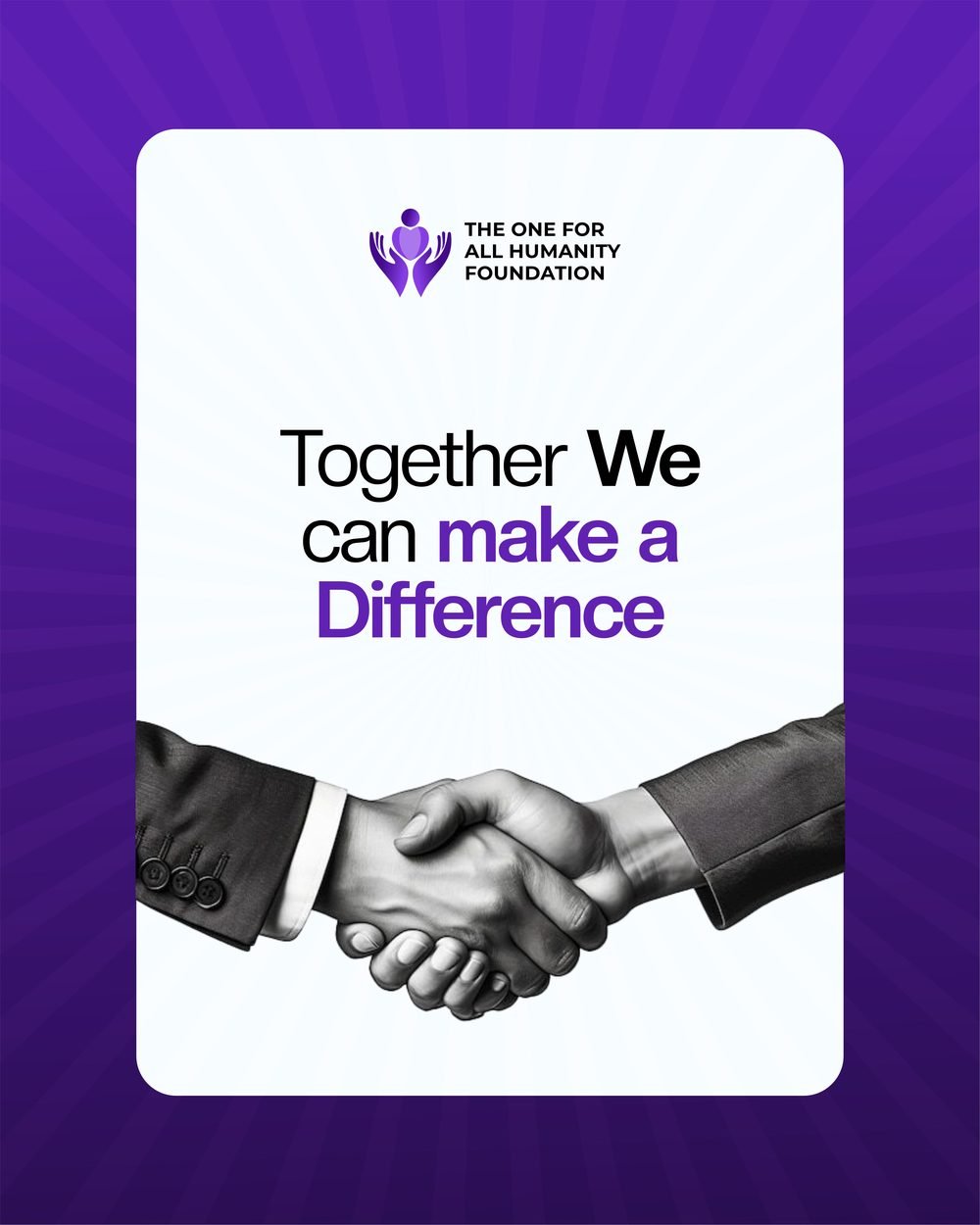 Together We Can Make a Difference, two people shaking hands